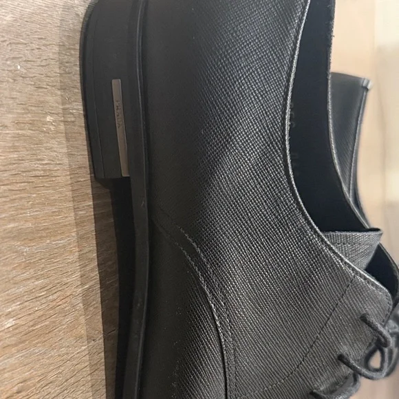 Prada Classic Black Leather Derbys